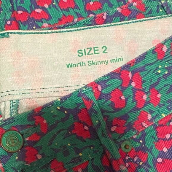 Lilly Pulitzer Worth Skinny Mini Jeans Green & Pink Floral Women’s Size 2 - Picture 7 of 9